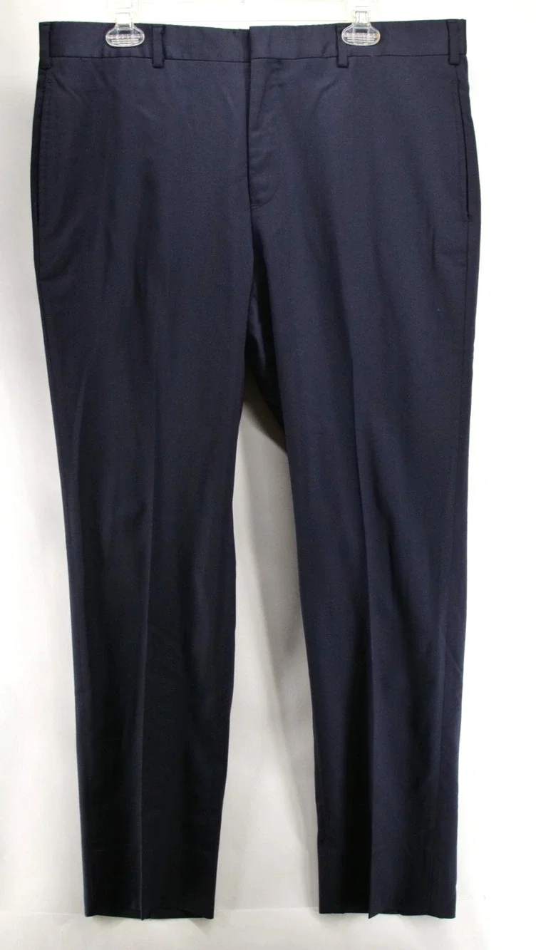 Brooks Brothers 1818 Regent Dress Pants Mens 38x30 Navy Blue Wool Reda Flexo